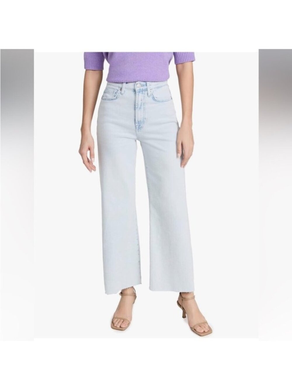 7 For All Mankind Jo Jeans Ultra High Rise Wide Leg Woman 32 Light Wash Soft NEW